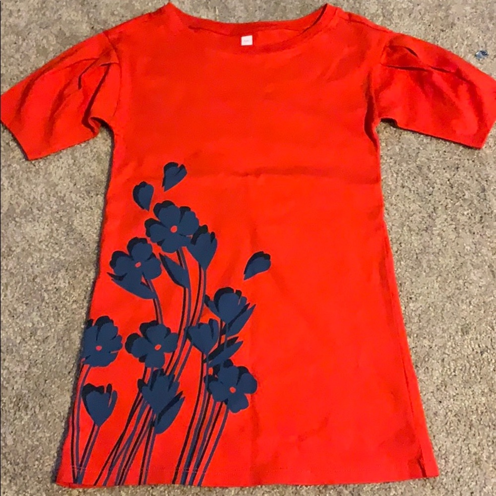 Red floral dress